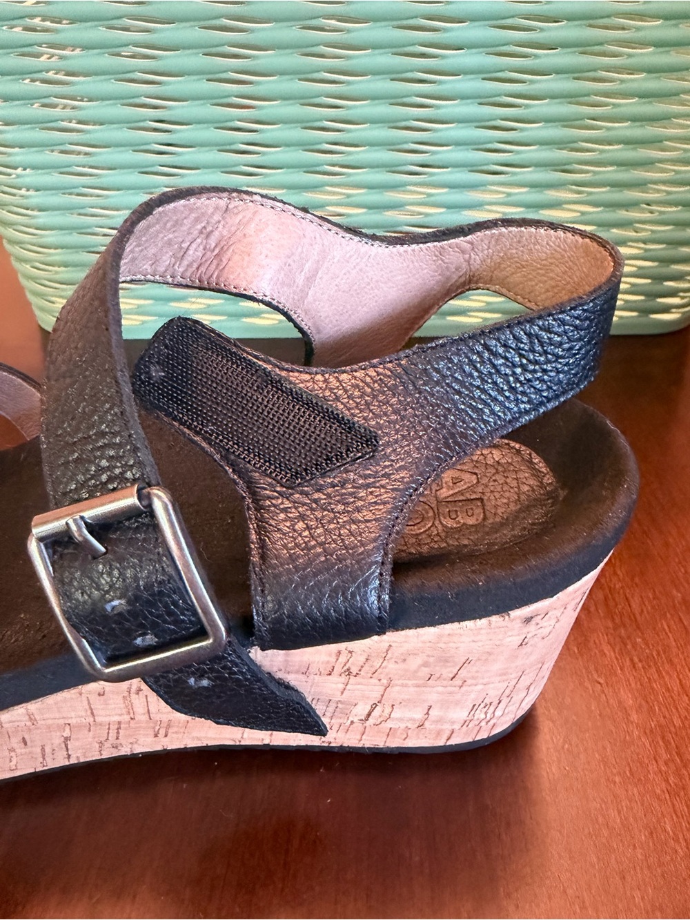 ABEO Nylah Wedge Sandals SZ 8N Color Black - Picture 6 of 10
